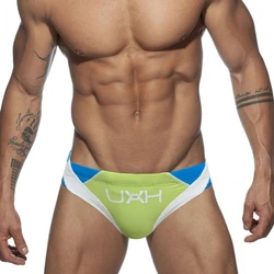 Contrast Color Japanese Swimwear Men Swim Briefs Slip Bikini Sexy Pouch Pad Swimsuits Man Swimming Trunks Beachwear Bathing Suit