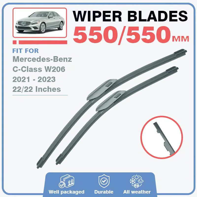 

Front Wiper Blades For Mercedes Benz C Class W206 2021 2022 2023 Windshield Windscreen Accessories Window C180 C200 C300 C300e