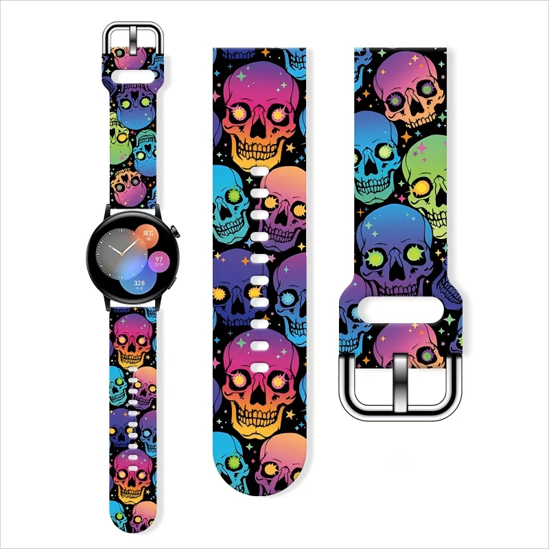 

20mm Color Halloween Watch Strap for Samsung Galaxy 7/6 40mm 44mm Band Replaceable Bracelet for Xiaomi Huawei Amazfit WatchBand