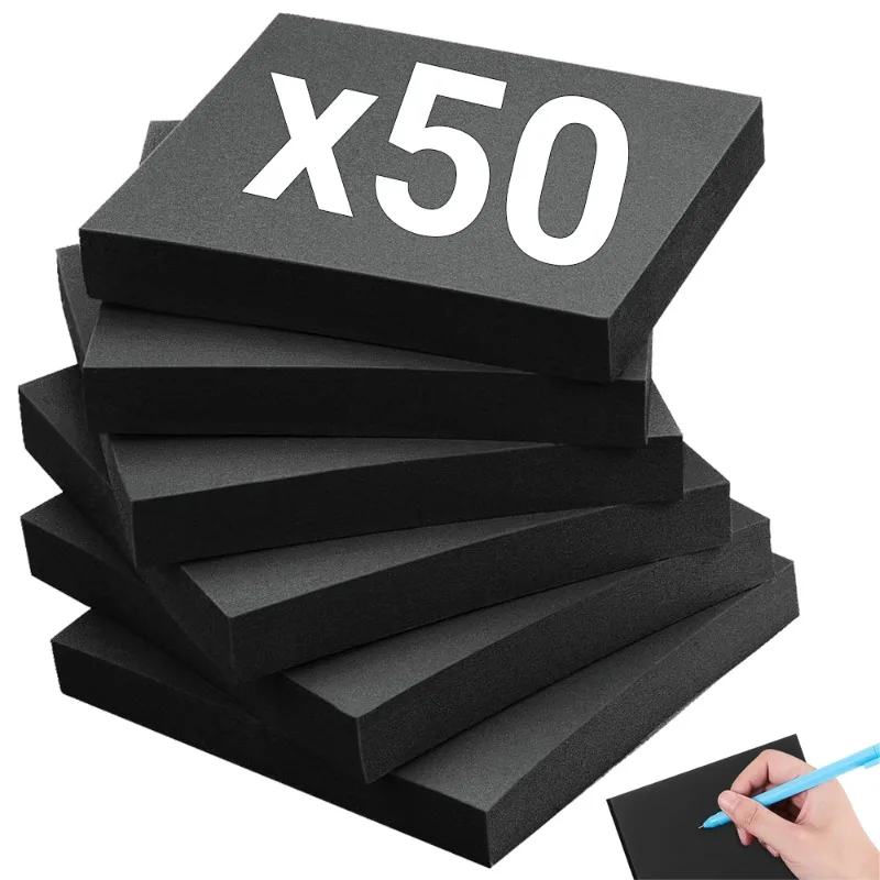 

50 Sheets 7.6cm*7.6cm Creative Paper Black Sticky Notes School Students Office Stationery Planner Notebook Take Notes Memo Pads