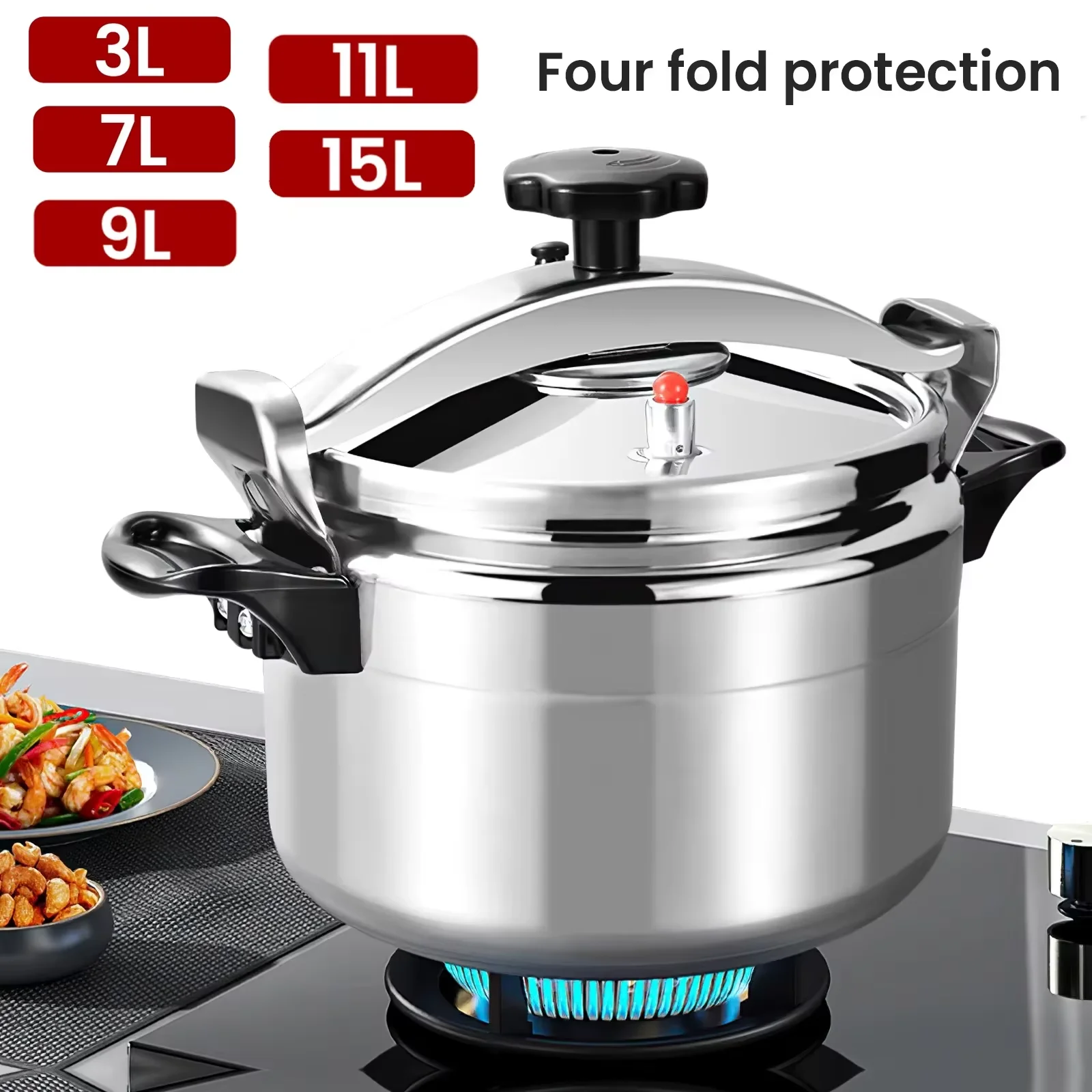 Autocuiseur multifonctionnel en aluminium, 3/7/9/11/15l, cuisinière à gaz, grand autocuiseur antidéflagrant pour Restaurant domestique