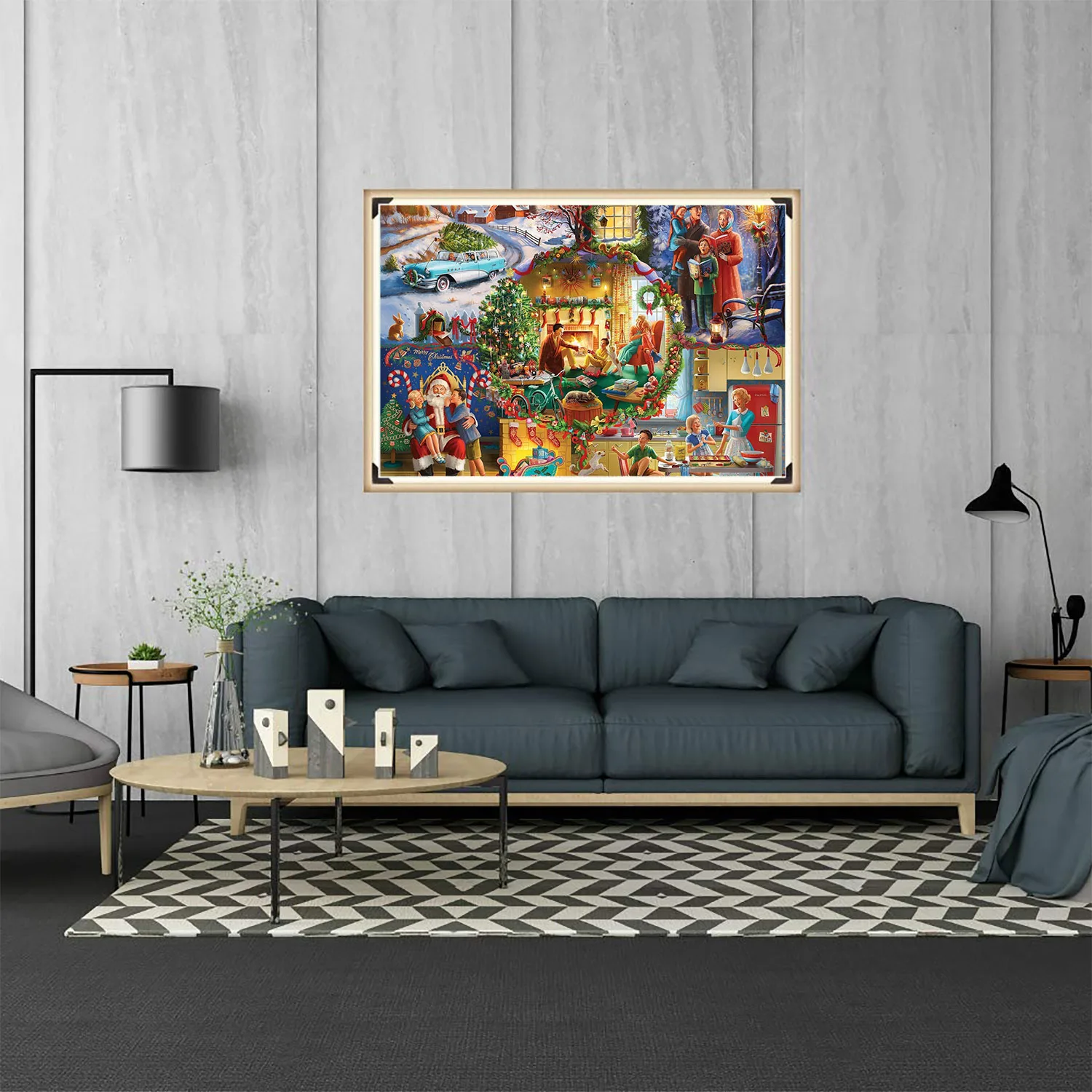 1000 Pieces Jigsaw Puzzles Merry Christmas Adults Jigsaw Puzzle 70cmX50cm(27.5inchX19.7inch) Large Puzzle Toys Gift