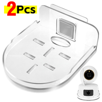Wall-Mounted Camera Holder Tray No-Drill Self-Adhesive Wall Shelf for CCTV Home Security Cameras Router & Monitor Bracket Mount