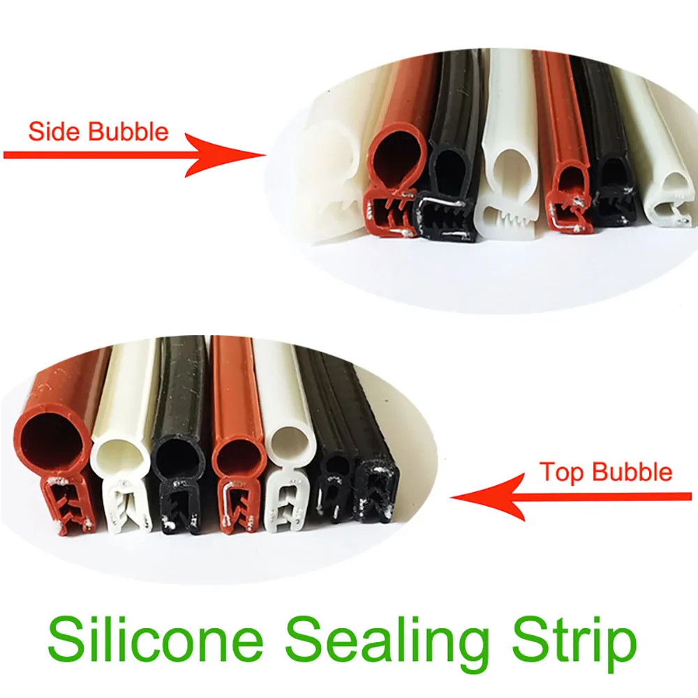 Silicone Car Trim Sealing Strip High Temperature Oven Door Window Seal Strip U Type Side Top Bubble Distribution Box Edge Strip