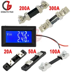 RS485 20A 50A 100A 200A 300A Digital Temperature Voltage Current Meter Voltmeter Ammeter Shunt DC 5-30V 100V Volt Voltage Tester