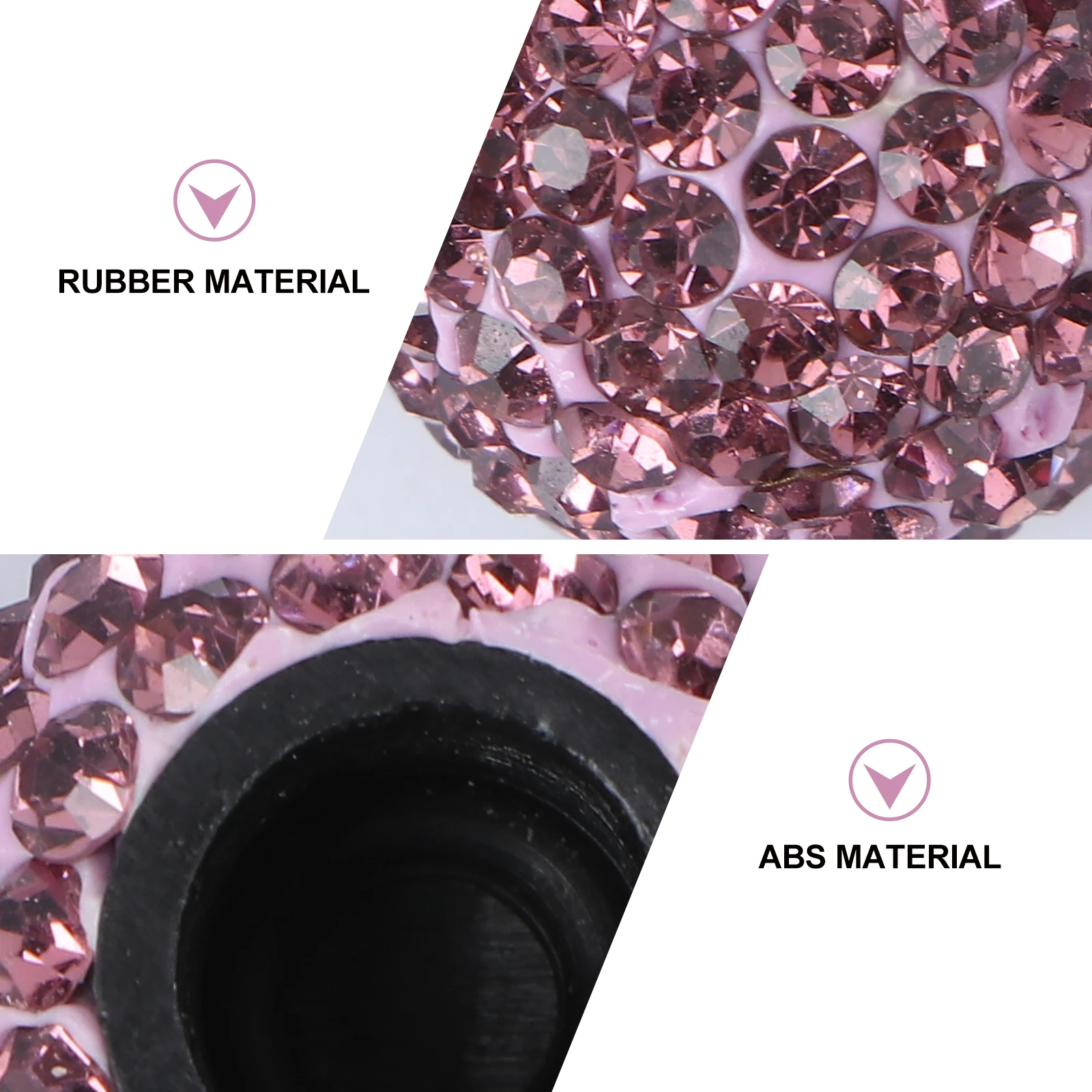 

4pcs Diamante Tire Caps Car Valve Cap Auto Tyre Cap Dustproof Waterproof Shining Crystal Accessories For Trucks Pickups (Pink)