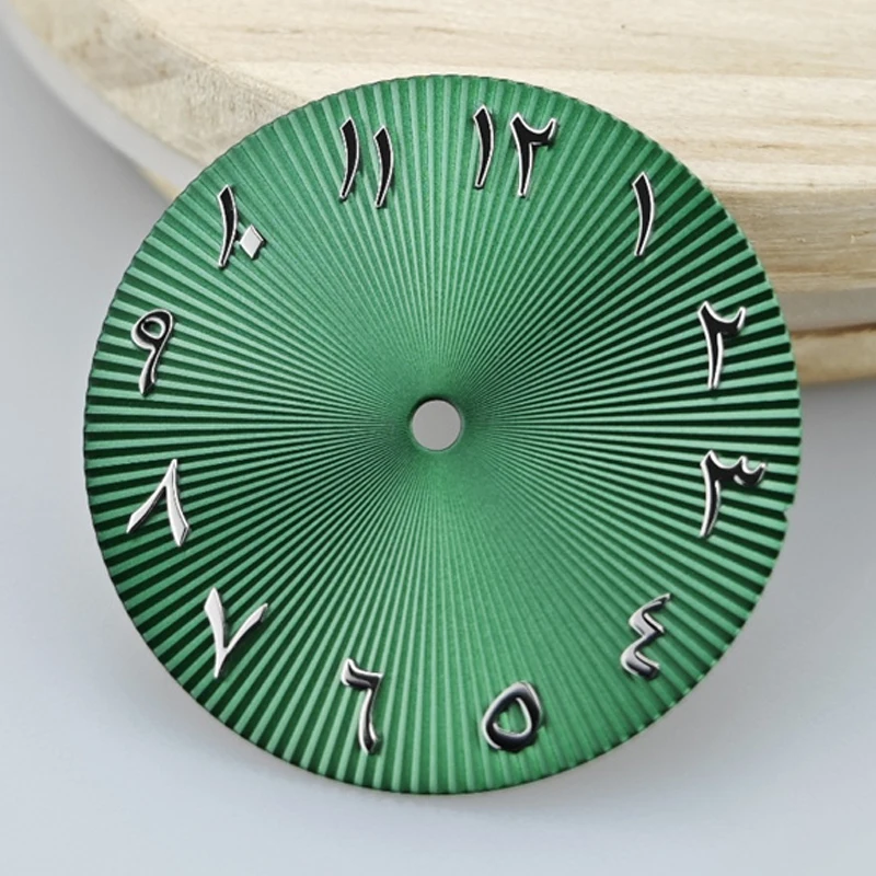 

28,5 мм циферблат DIY арабский алфавит поверхность без даты циферблаты механические часы замена аксессуаров для механизма NH35/NH36