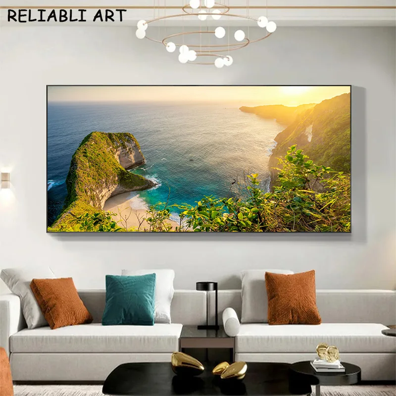 

Natural Landscape Sea and Sea ​Coast Canvas Painting Modern Wall Art Pictures Posters and Prints for Living Room Decor No Frame