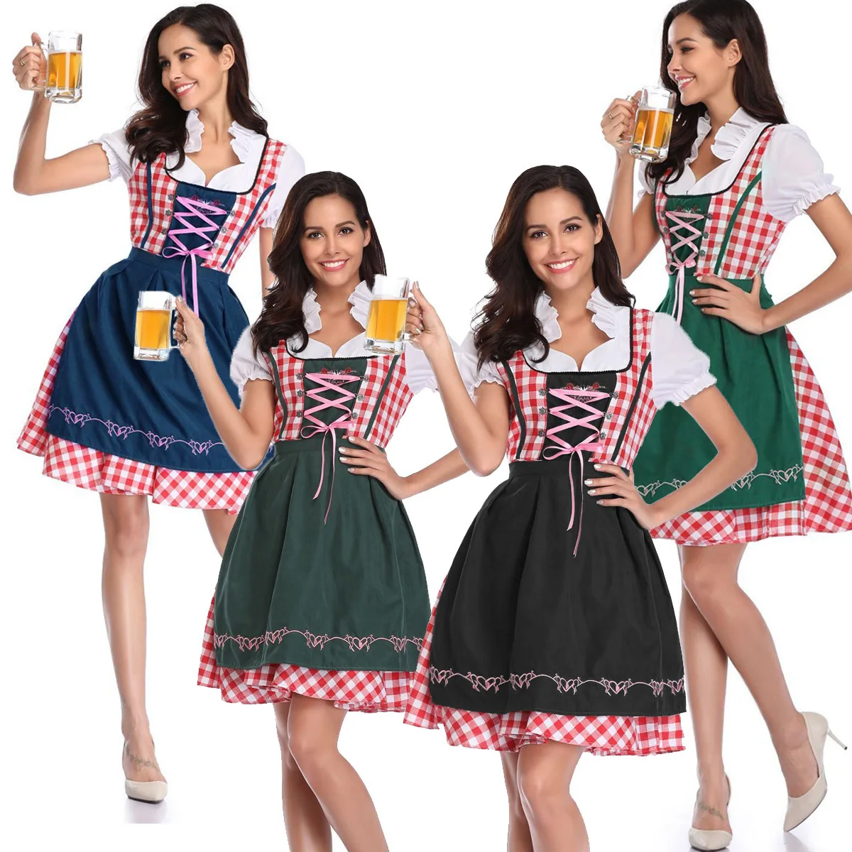 Uniforme de sirvienta para festival de la cerveza, disfraz para mujer, actuación en escenario, disfraz de camarera para Halloween, vestido étnico chino tradicional