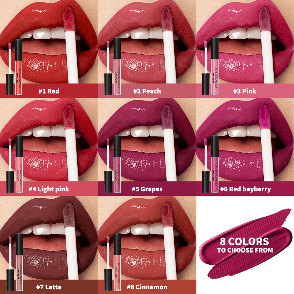 Waterdichte Lip Stain 8 Kleuren Romige Lipgloss Langdurige Niet Vervagende Hydraterende Fluwelen Vloeibare Lipstick Vocht Make-Up