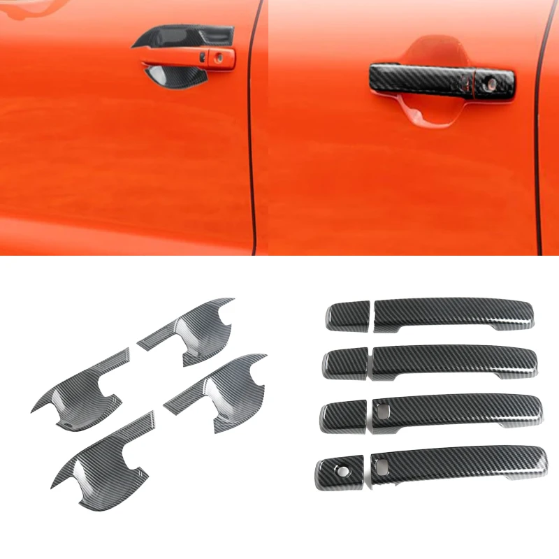 

Для Nissan Frontier 2022-2024 2025: Аксессуары для автомобиля, накладки на дверные ручки из АБС-пластика под карбон, внешняя отделка