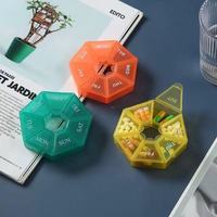 1Pcs Round Pill Case Plastic 7 Days Weekly Tablet Candy Box Portable Storage Tablet Holder Travel Organizer Pill Container