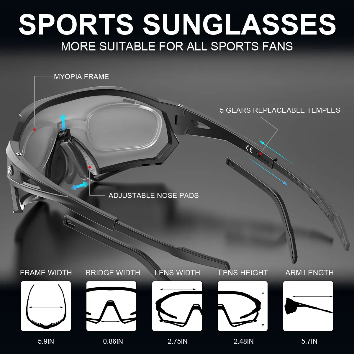 X-TIGER Cycling Glasses Polarized 5 Lens Sports Men Sunglasses Mountain Bicycle Glasses Road MTB Bike Goggles Protection Eyewear