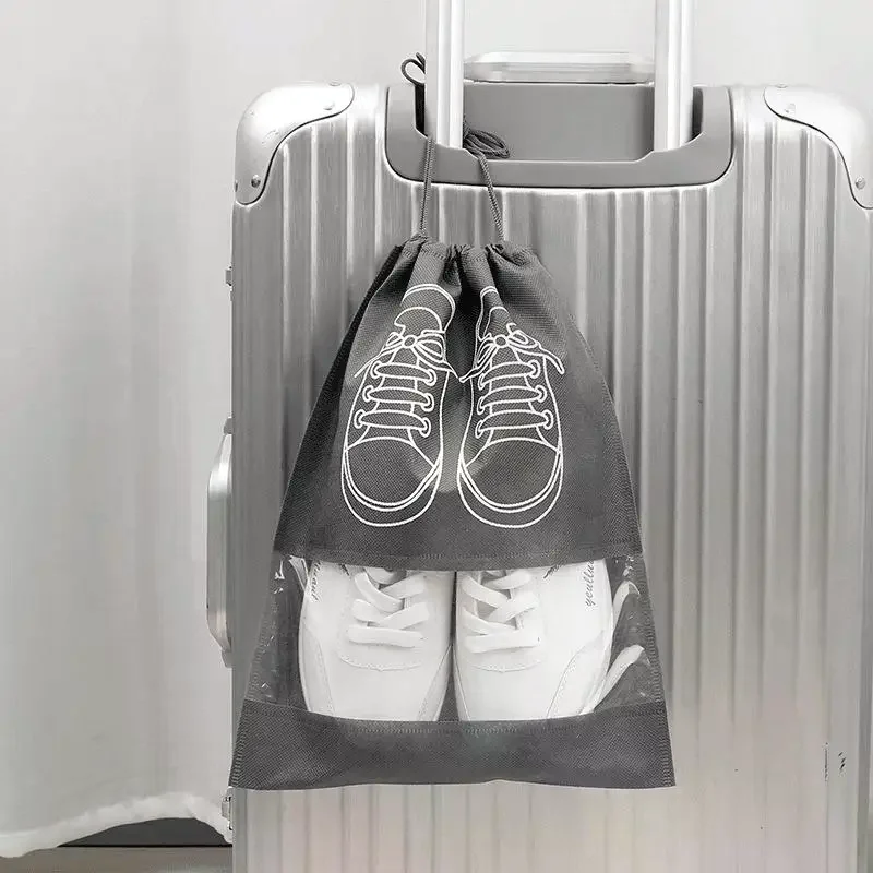 Non-woven Shoes Bag Waterproof Dustproof Travel Bag Portable Drawstring Bag For Shoes Storage