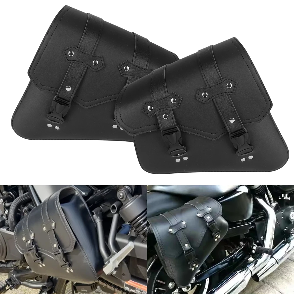 

Universal Accessories Triangle Synthetic Leather Motorcycle Side Saddle Bag for Cafe Racer ATV For Harley Sportster XL 883/1200