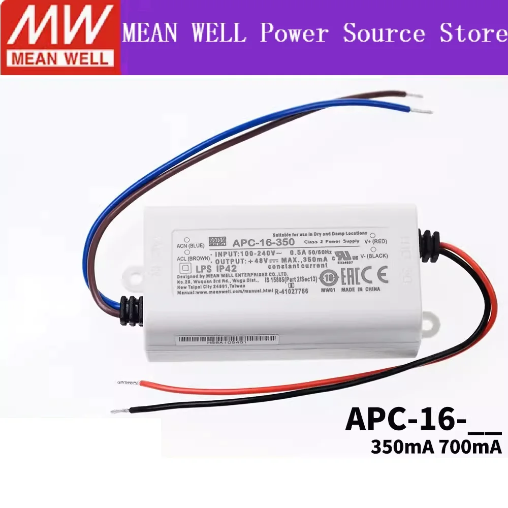 MEAN WELL  APC-16 APC-16-350 APC-16-700 APC-16-380 16W Single Output Switching Power Supply High reliability power supply