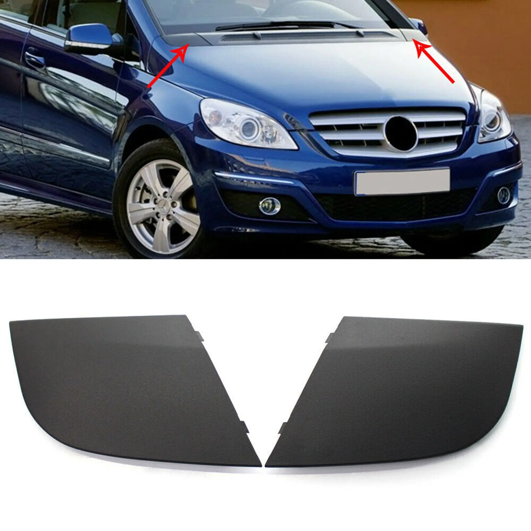 Compatible Front Windshield Water Drain Side Cowl Cover A1698300275, A1698300375 for Mercedes Benz W245 B Class