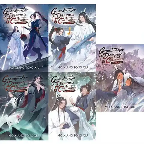 5books/set English fiction books Grandmaster of Demonic Cultivation Mo Dao Zu Shi Novel Vol. 1-5 Comic Book English Manga Novel