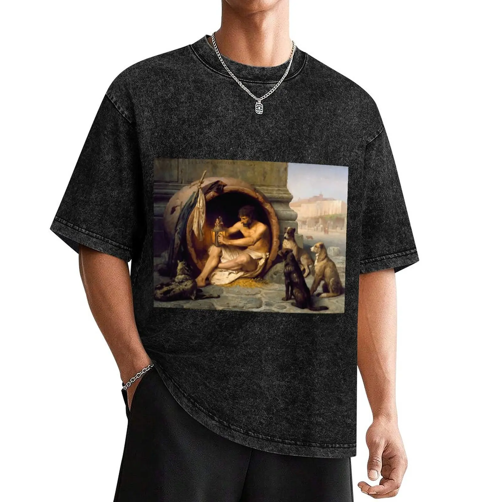 Diogenes the Cynical Philosopher and his dogs T-Shirt graphic t shirt vintage oversizeds Men's t-shirt