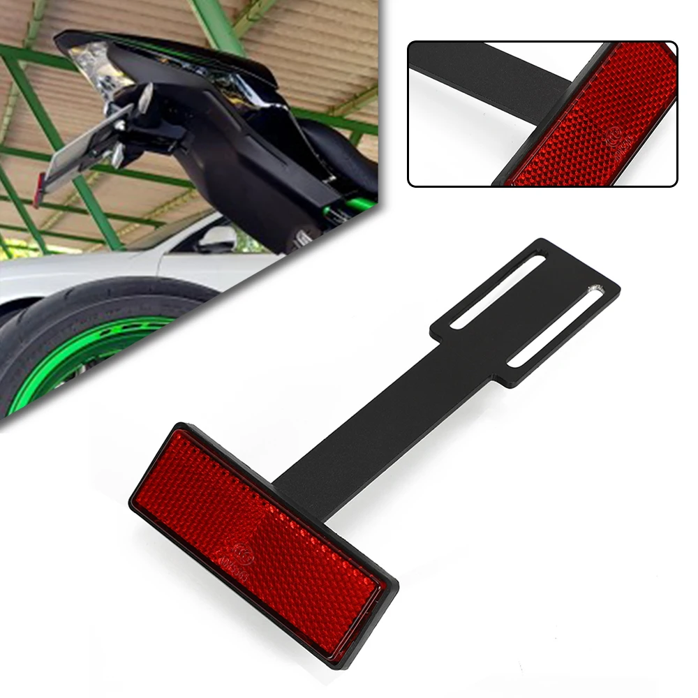 

2023 Motorcycle Accessories License Plate Holder Part Extend Tail Reflector For Kawasaki Z750 Z800 Z900 Z1000 NINJA400 NINJA 400