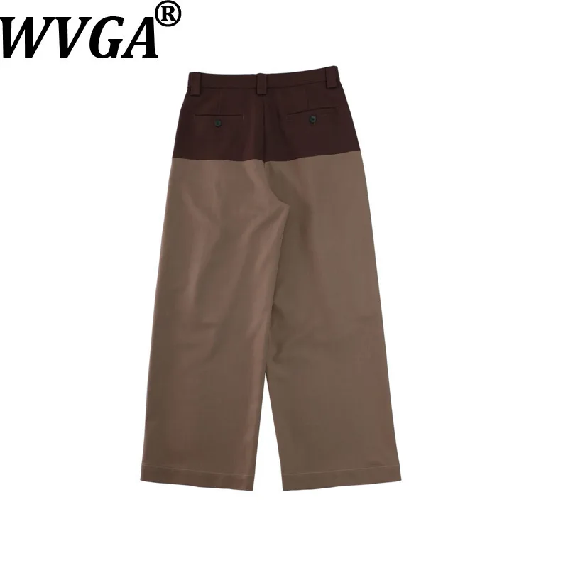 WVGA Spring Autumn New Men's Color-blocked Niche Design Brand Straight Loose-fit Suit Pants Wide-leg Casual Trousers Ins W27358