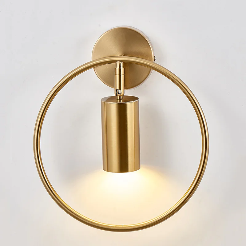 Modern Simple Bedside Wall Lamp Nordic Round E27 Wall Light Fixture Stair Bedroom  Living Room Tv Background Spot Light Sconce