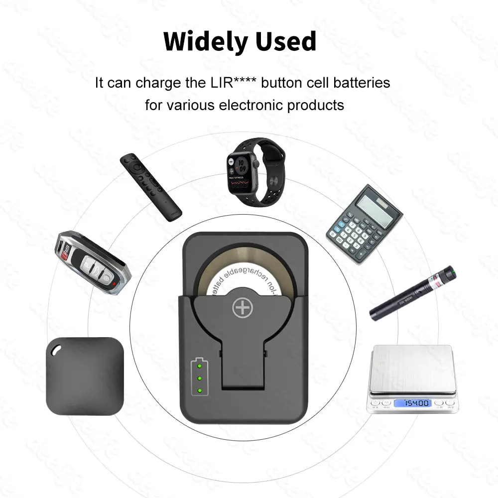 Deelife Rechargeable Lithium Coin Battery Charger for Li-ion Button Cell Batteries LIR2032 LIR2032H LIR1632 LIR2025 LIR2016