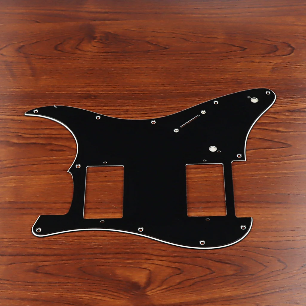 ST Electric Guitar Parts  Black  3Ply 11 Holes HH Guitar Pickguard Humbucker Scratch Plate