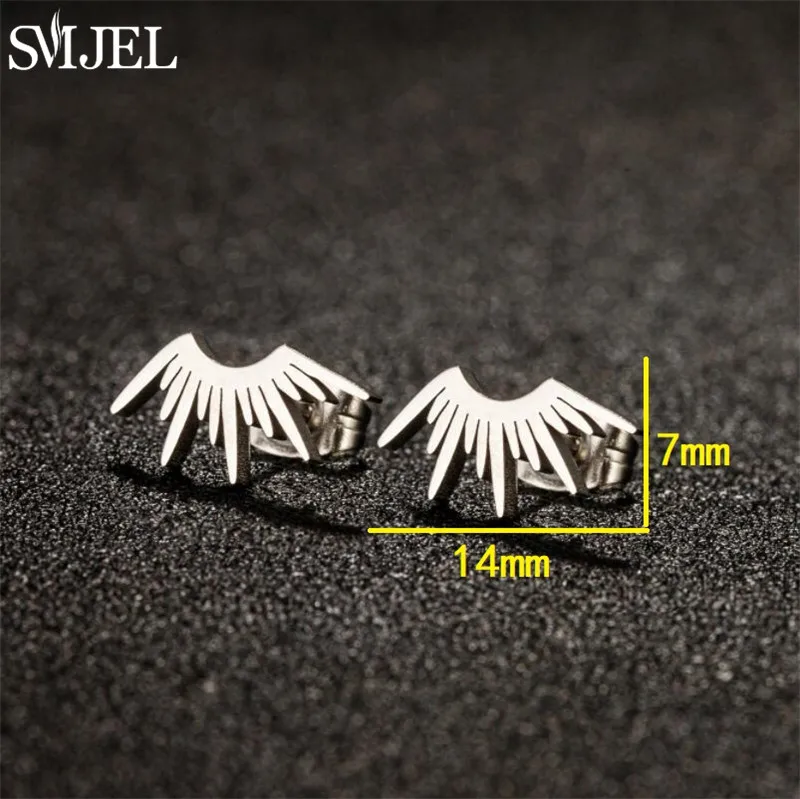 2023 New Stainless Steel Earrings Sun Totem Fashion Stud Earrings Mini Irregular Fan Shaped Earing Trendy Jewelry Oorbellen