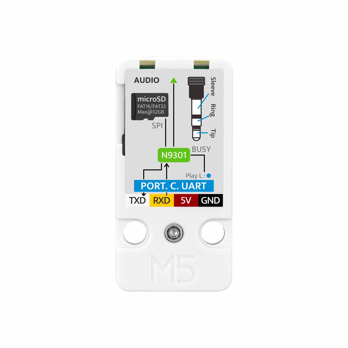 Official M5Stack Unit Audio Player MP3/WAV Audio Playback Module N9301