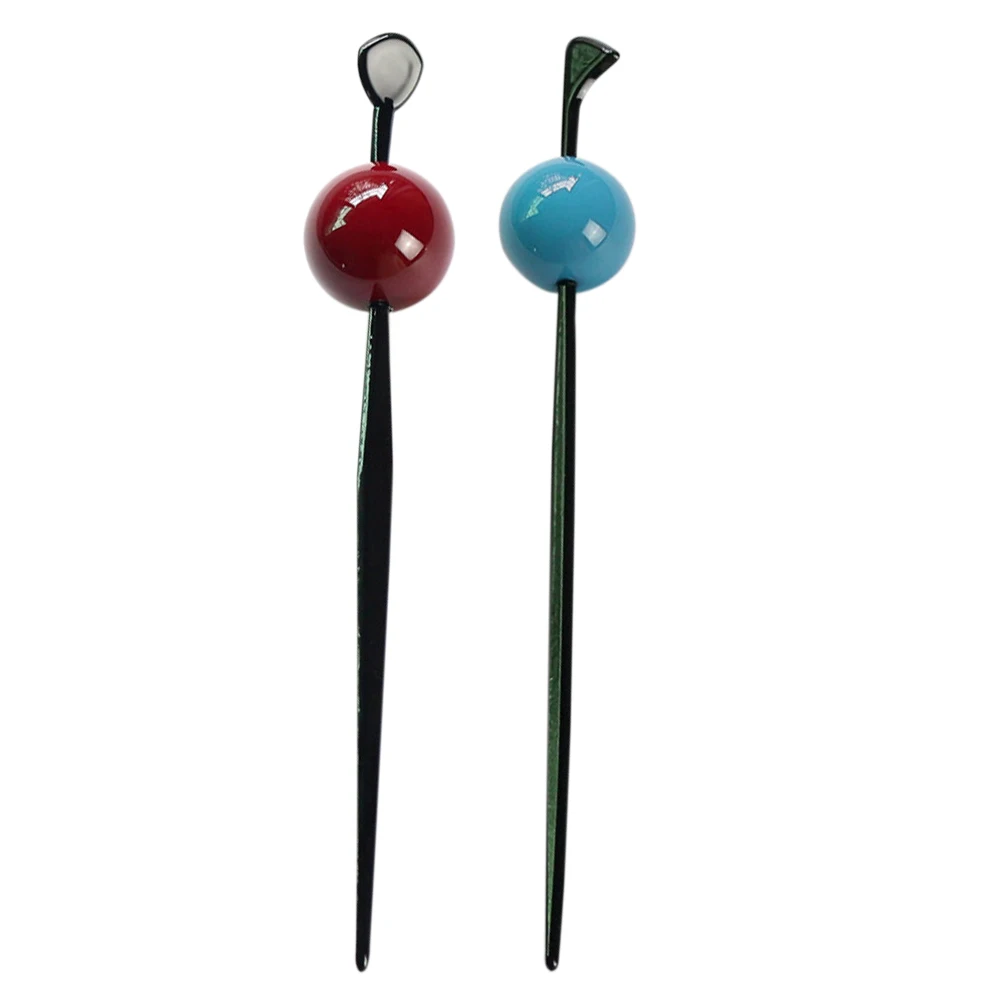 

2 Pcs Hairpin Bun Maker Donut Stick Colorful Long Chopstick Hairstyle Accessories Wedding Hair C Hair Fork Fork