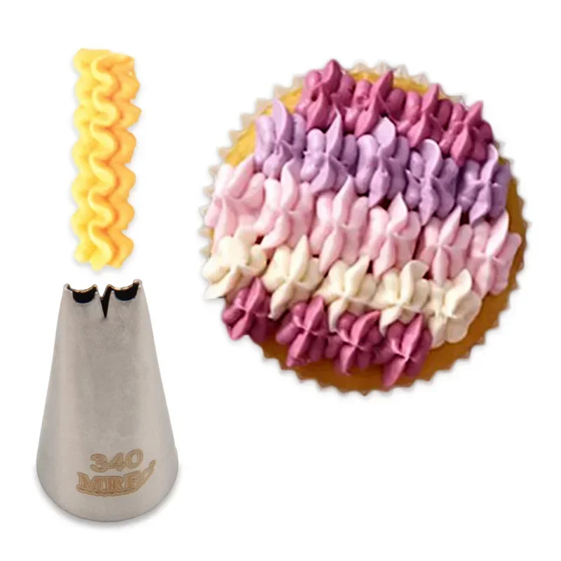 2pc 340# Useful Cake Decorating Tips Cake Cream Nozzles Stainless Steel Icing Piping Nozzles Pastry Tip Nozzle Cupcake Cake Tool