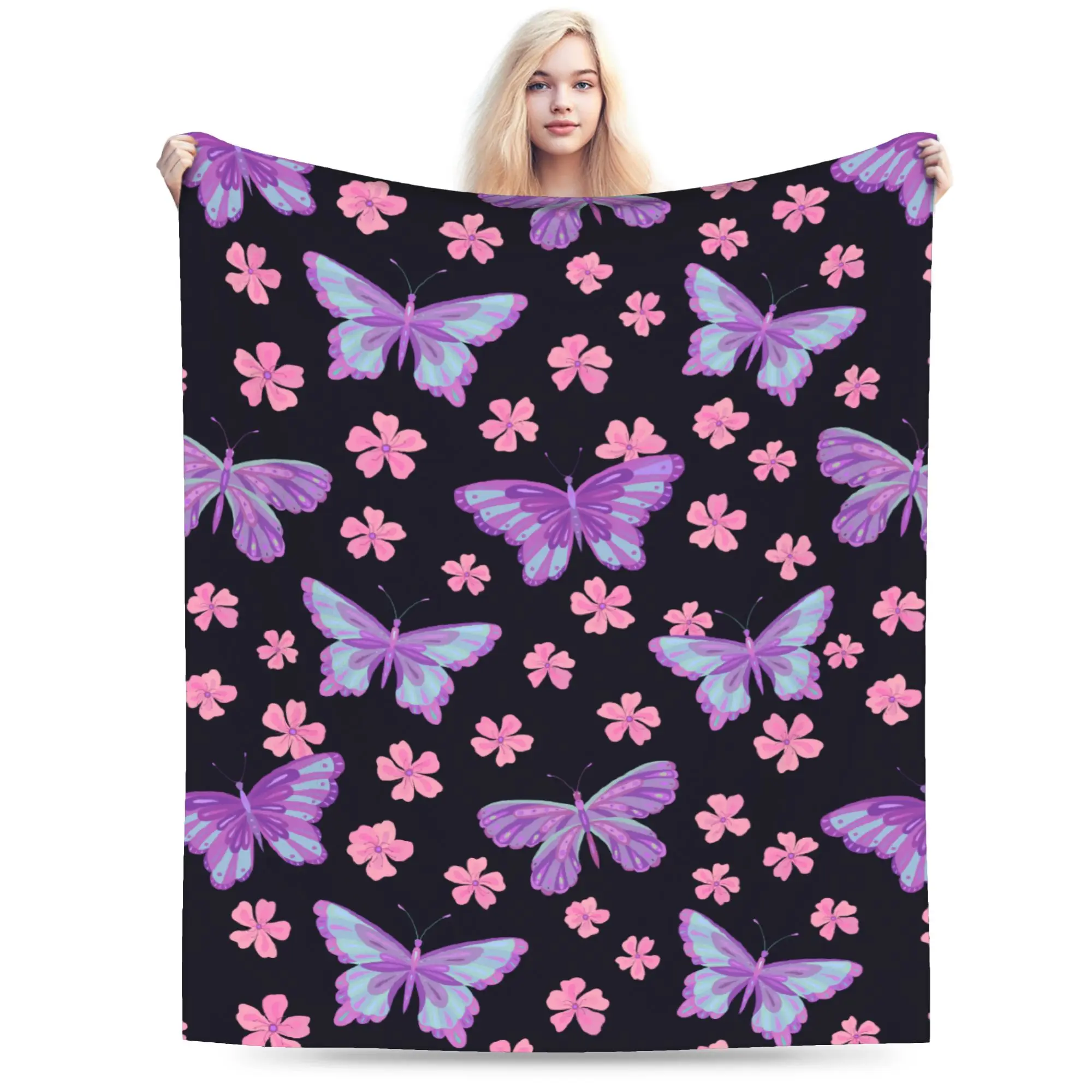 

Одеяла-бабочки, коралловый флис, плюшевое весенне-осеннее многофункциональное легкое тонкое одеяло для кровати, уличный ковер, кусок