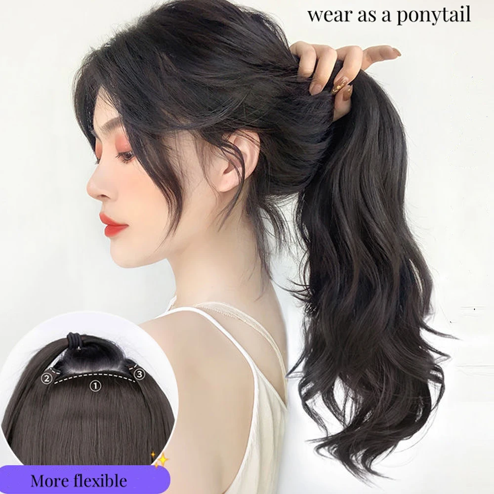 Clip in Synthetic Hair Extensions 3PCS Clip Ins Long Wavy Fiber Thick Hairpieces Natural Hair Extension full Head