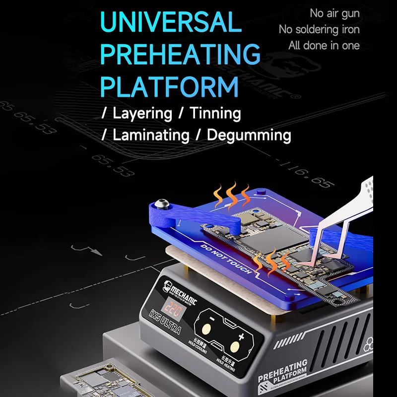 

IX5 Ultra Universal Preheating Platform Phone Motherboard Layering Tin Bonding Glue Removal Heating Platform Mini Solder Station