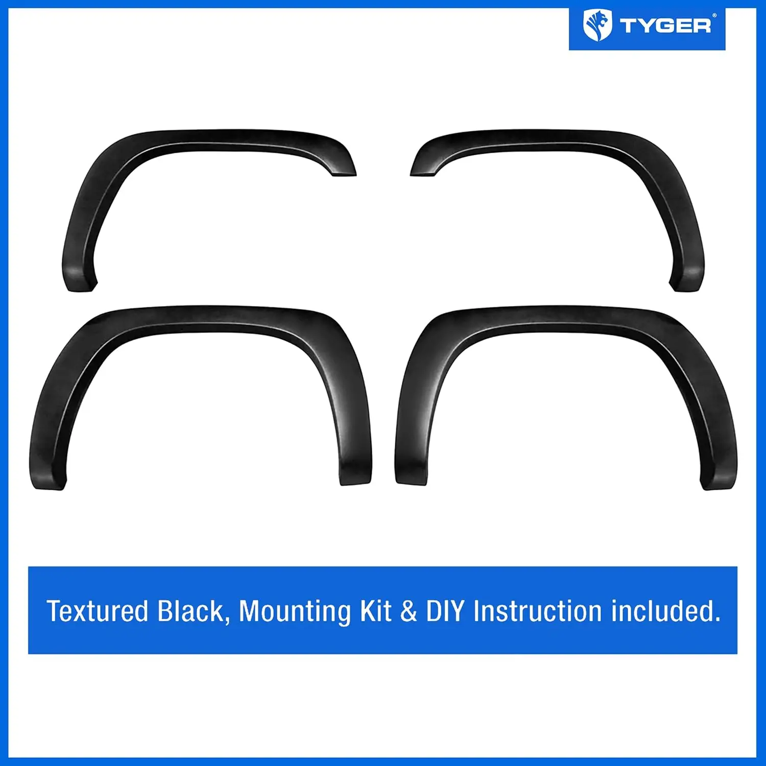 Flares de pára-choque para caminhões Chevy Silverado GMC Sierra 1999-2006, conjunto de 4 peças preto pintável