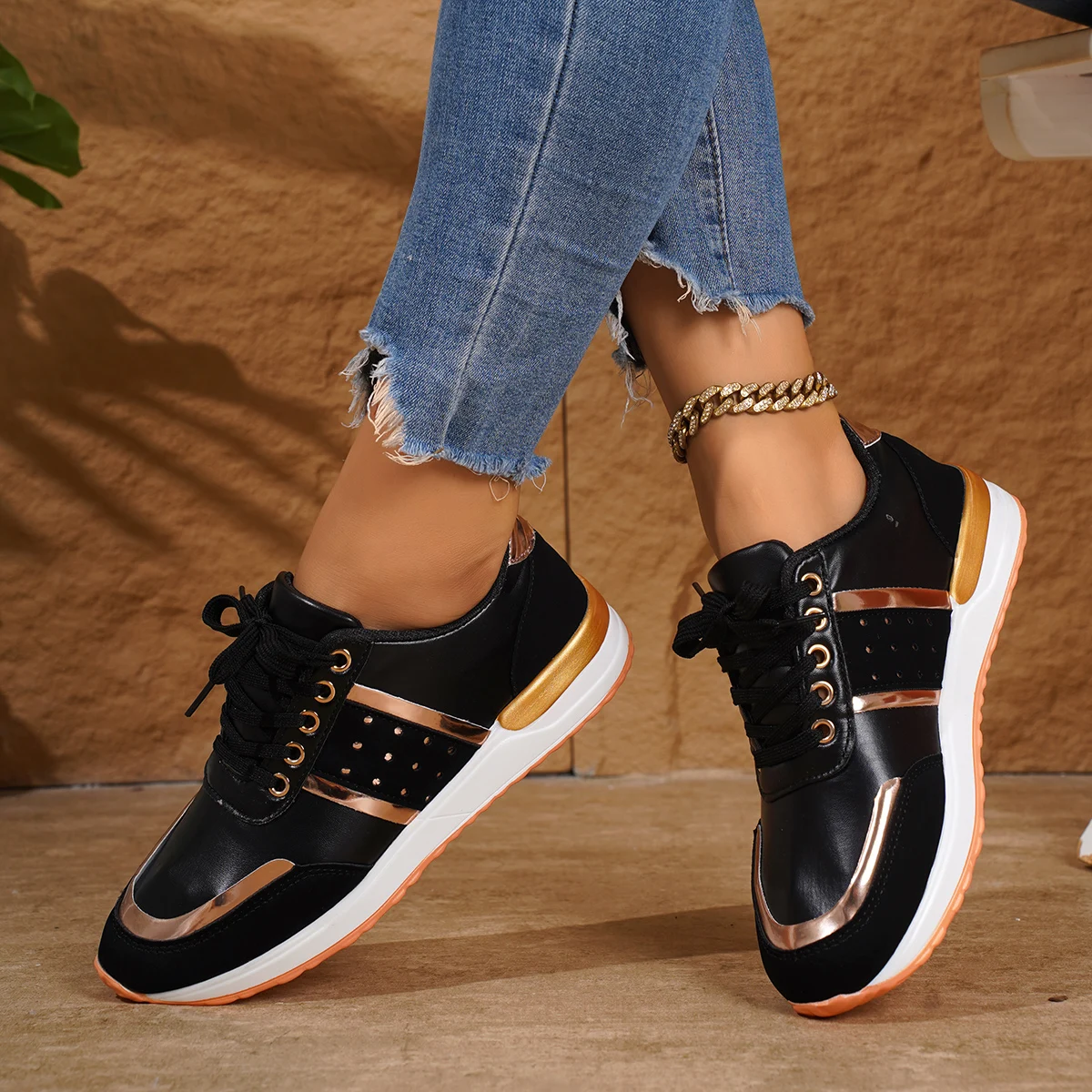 2024 nuove scarpe sportive Casual da donna con piattaforma di tendenza con lacci moda donna sneakers da corsa leggere all'aperto Zapatos De Mujer