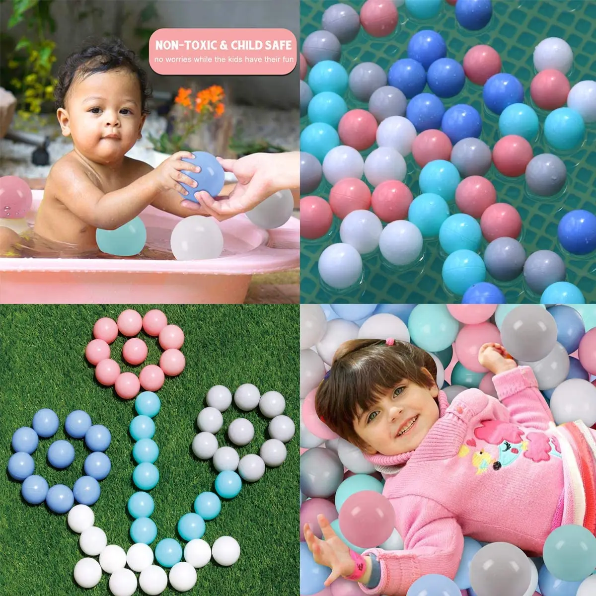 50PCS Colored Plastic Balls for Pool Baby Kids Toddler Play Tent Pool Water Toys Kiddie Pool Party Decoration Photo Booth Props