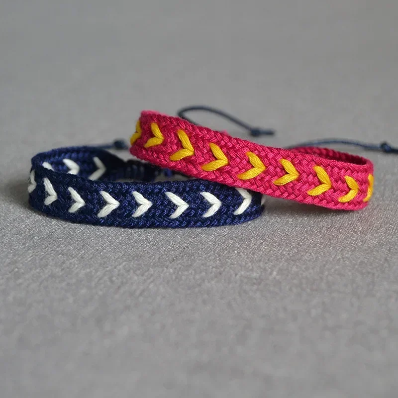 Vintage Braided Bracelets for Women Pattern Boho Jewelry Friendship Rope Bracelet Ethnic Weave Handmade Textile Bangles
