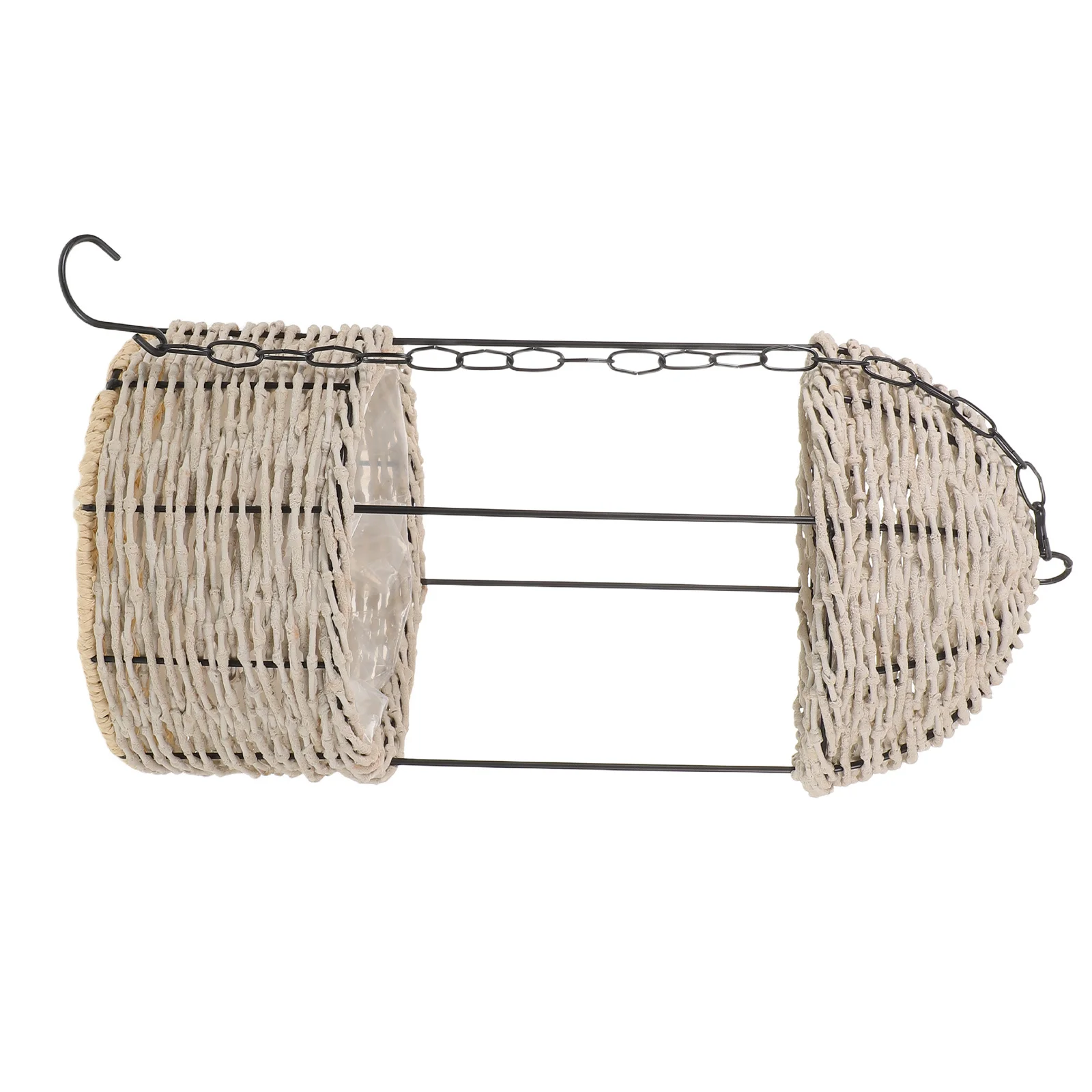 

Hanging Flower Basket Plastic Imitation Rattan Woven Wall Planter Decorative Floral Basket for Balcony Small Spaces Indoor