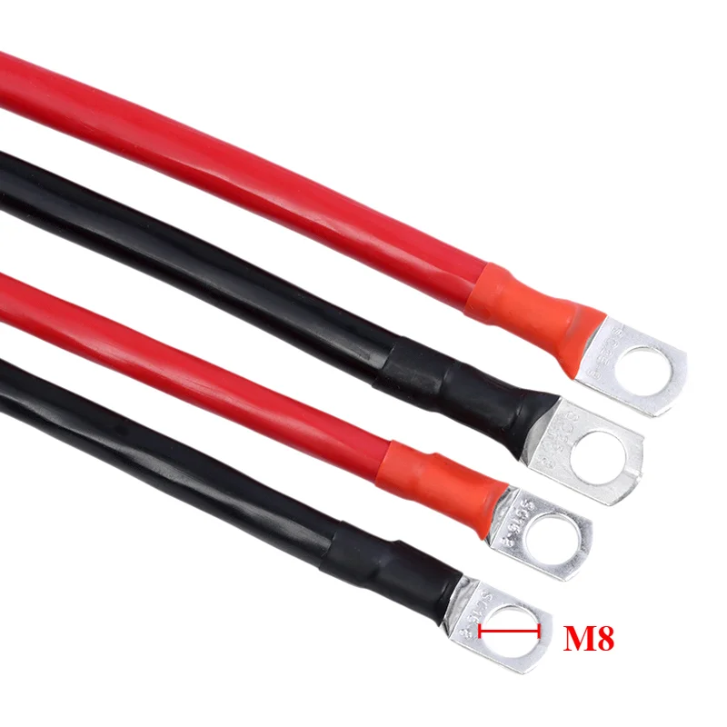 Battery Connection Cable Copper Wire  8/6/4AWG 10/16/25mm²  With SC Terminal M8 For Car Battery Series and Parallel UPS Inverter