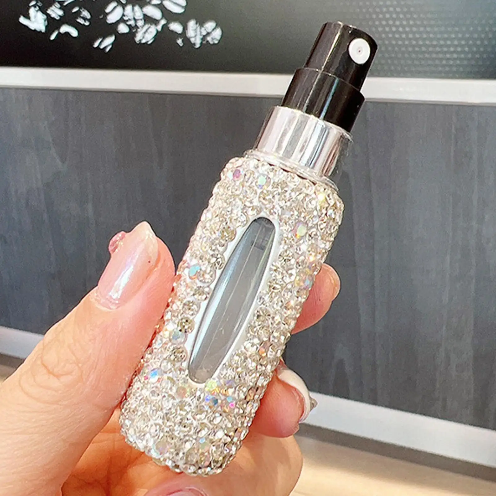 Bling Perfume Spray Bottle,Glass Perfume Bottle,Portable,Travel 5ml Decorative Spray Dispenser, Fine Mist for Women Gift