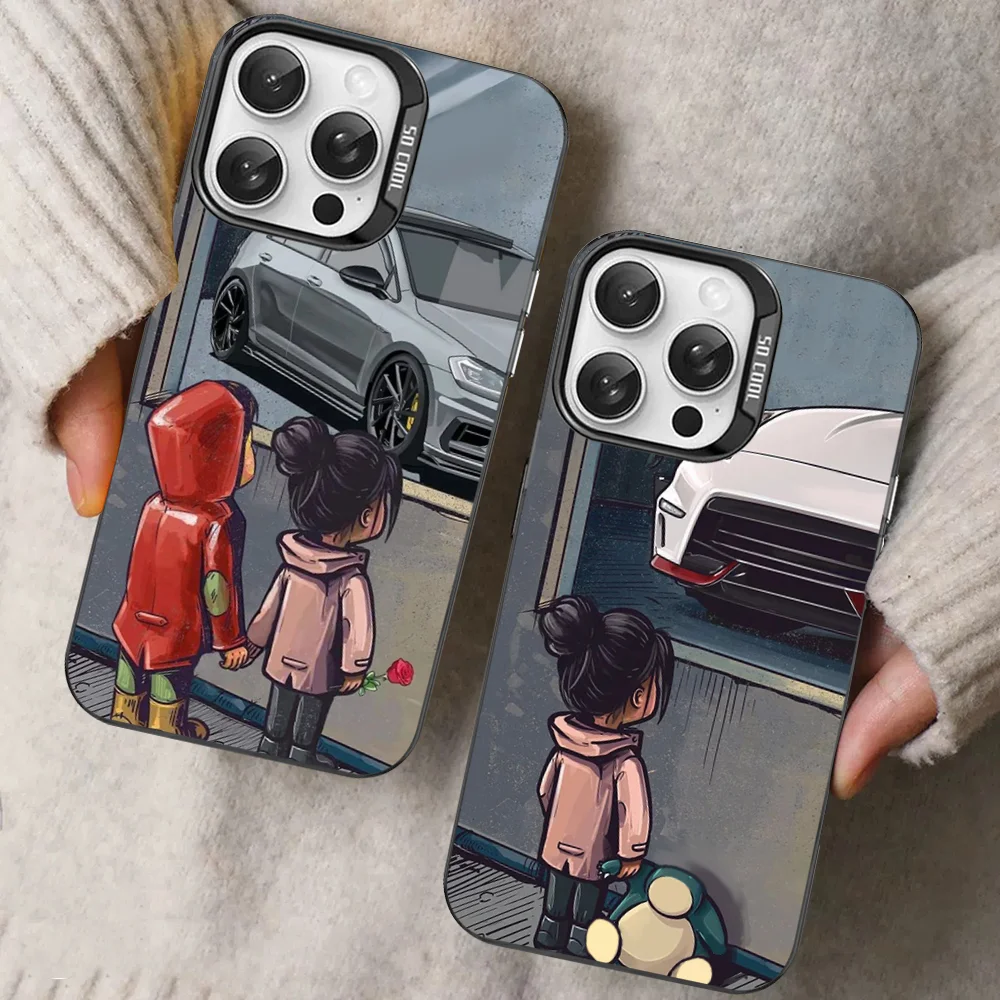 

Boy Girl See Cool Sports Car Drift Phone Case For IPhone 16 15 14 13 12 11 Pro Max X XR XSMAX 8 7 Plus Matte Shockproof Back