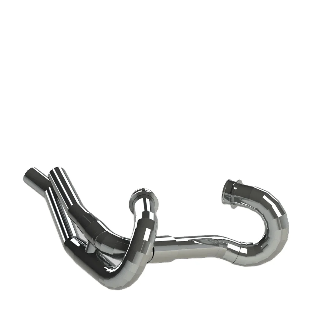 Black Titanium Alloy Front Exhaust System High Flow Motorcycle Mod Part 4