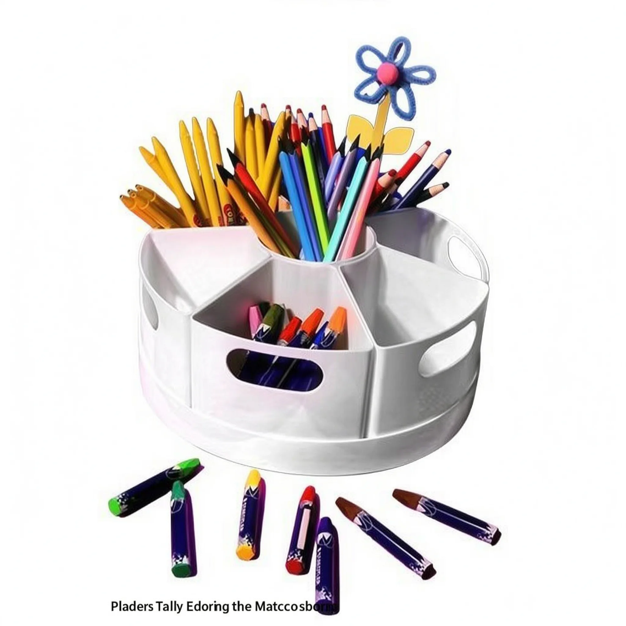 Rotating Pencil Holder Desk Organizer 360 Degree Pen Cup Multi Compartment Storage Box