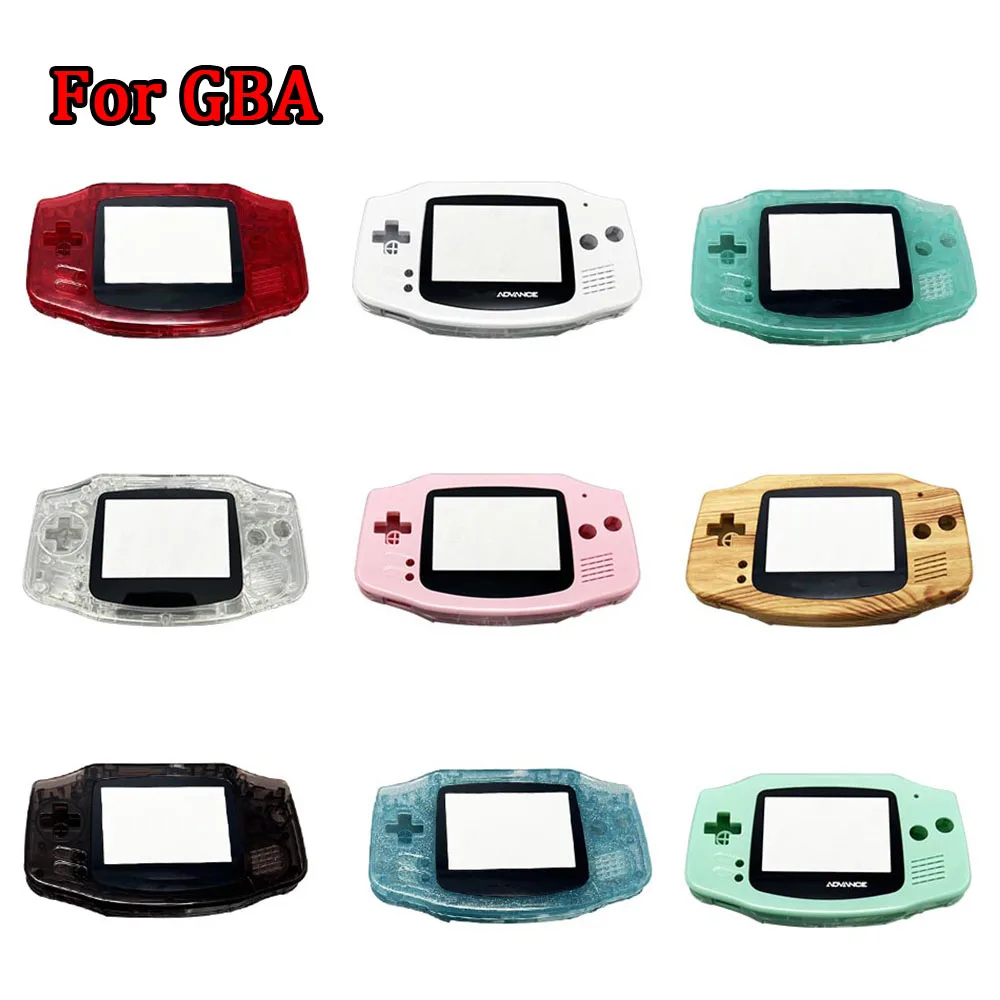 Original Size Clear Housing Shell Sets Replacement For GBA GameBoy Advance With Glass Screen Lens Hightlight IPS LCD Screen Kits