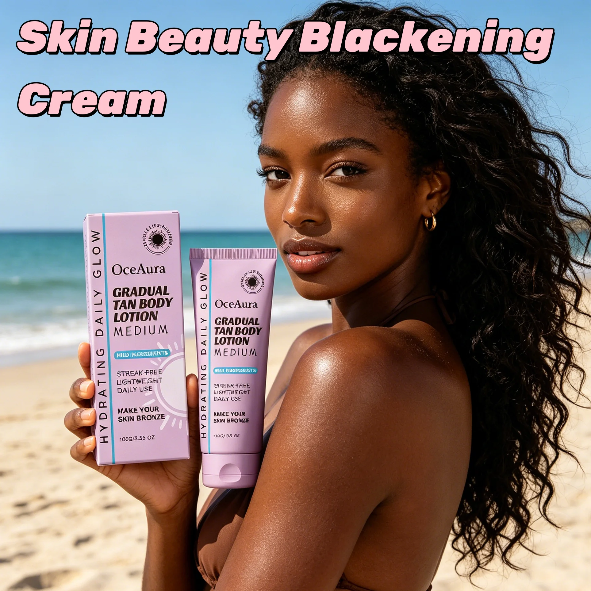 Fast Dark Tanning Body Lotion Intensive Bronzing Hydrate Nourish Dry Skin Natural Sunless Self Tanner Even Streak Free Tan Cream