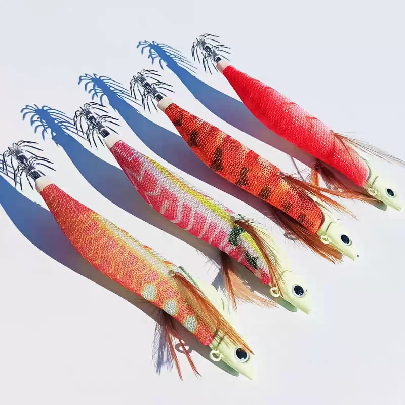 1PC Luminous Squid Jig 32g42g Artificial Jigging Lures Slow Sinking Strong Hooks Glow Sea Fishing Octopus Cuttlefish Bait