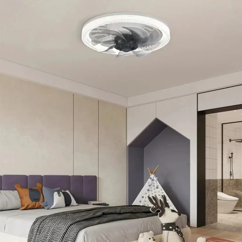 Imagem -03 - Led Dimmable Luz Ventilador de Teto com Controle Remoto Ventilador Elétrico Vento Forte Silencioso Interior Decorativo Doméstico E27 85265v