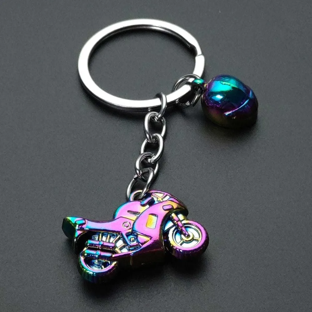 Motorcycle Keychain Creative Metal Model Car Pendant Racing Moto Key Chain Backpack Keyring Key Decoration Accessories Men Gift view 5